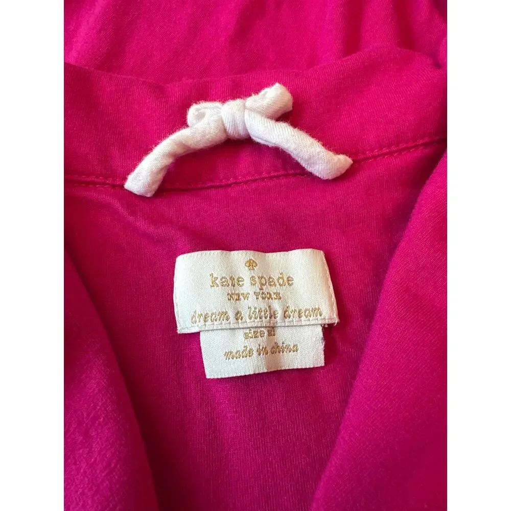 Kate Spade Pink Dream a Little Dream Pajama Set Short Sleeve Capris Cotton XL